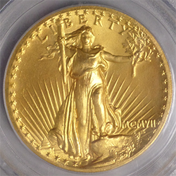 1907 St. Gauden Double Eagle - High Relief Detail | Obverse